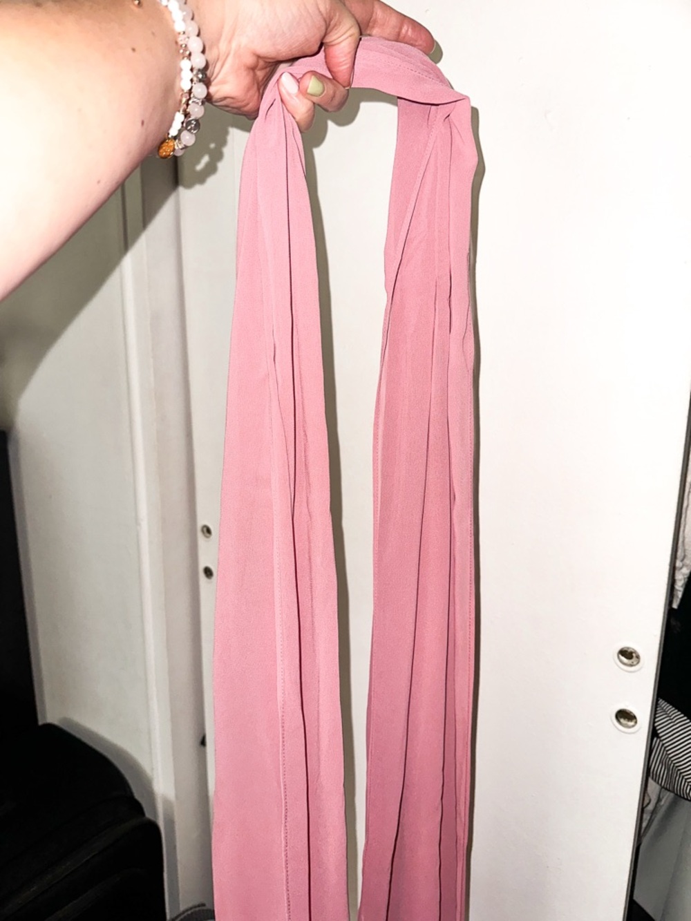 Strapless Rose Dust Evening Gown with Sheer Shawl - Picture 3 of 4